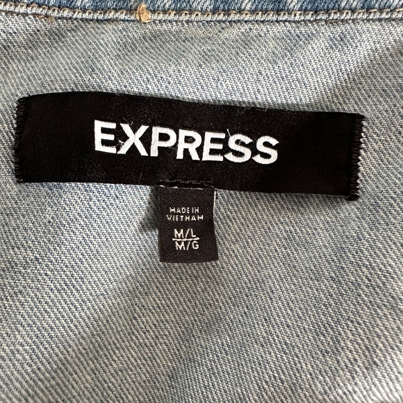 Express Tie Waist Denim Jean Jacket Size M/L - Picture 5 of 6